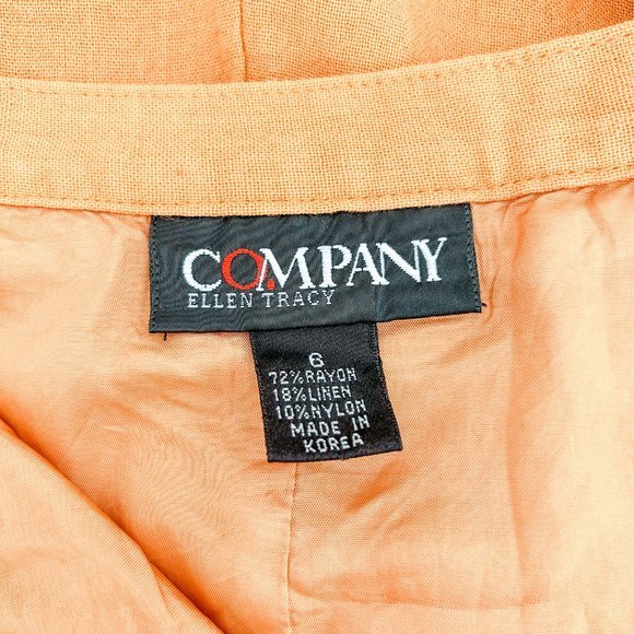 Ellen Tracy Vintage Yellow Linen Button Down Maxi Skirt - Picture 6 of 6